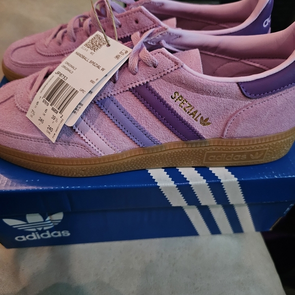 adidas Spezial Women's Suede Sneakers in Pink & Purple with Gum Sole - Picture 2 of 4